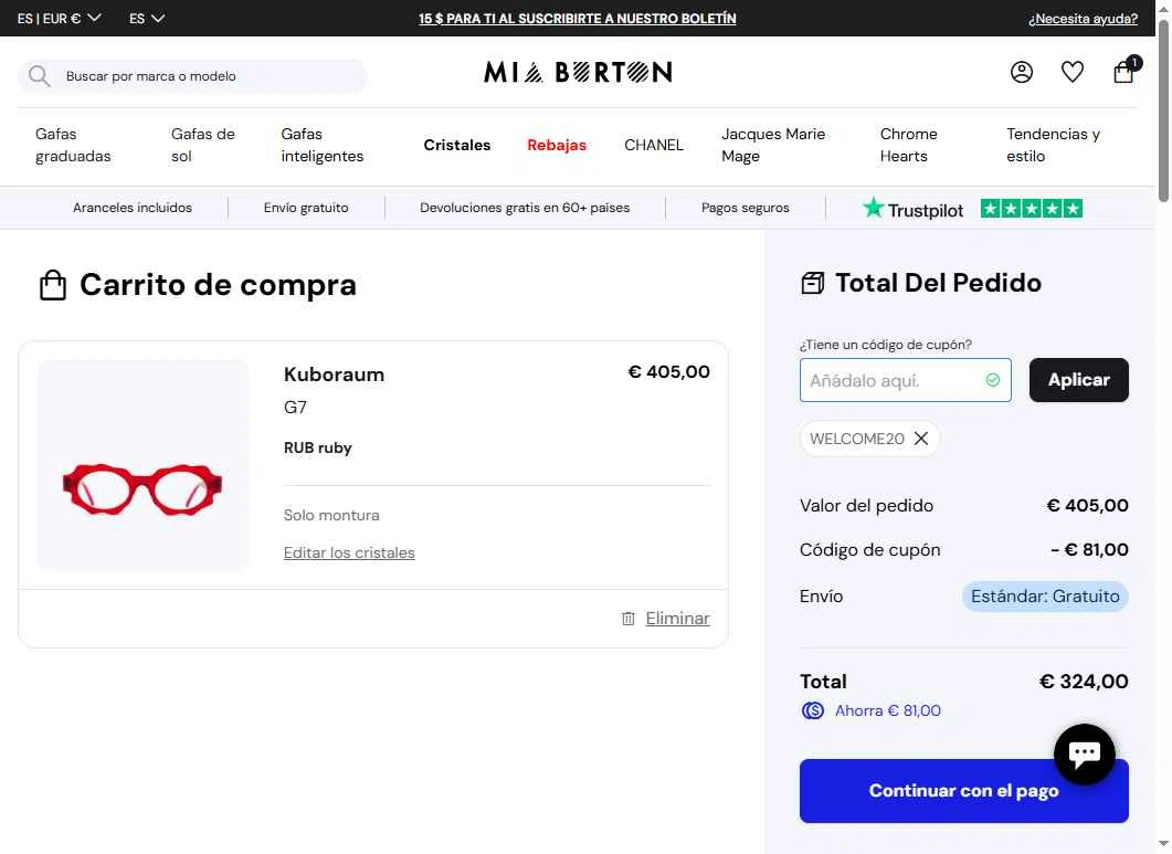 Mia Burton checkout page showing Mia Burton coupon code box | Screenshot taken by SimplyCodes community member on Jan 12, 2026