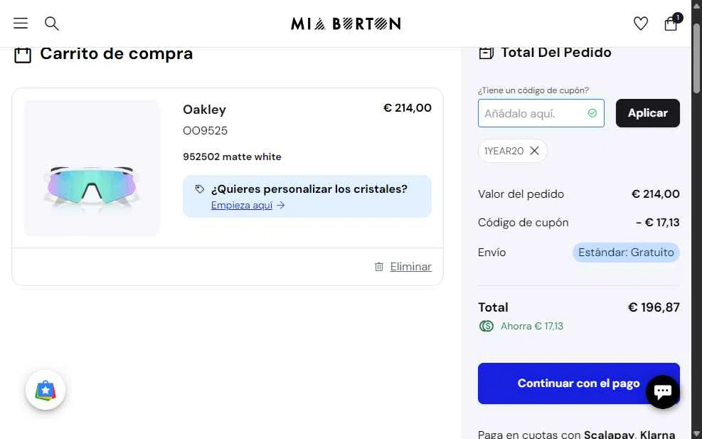 Mia Burton checkout page showing Mia Burton coupon code box | Screenshot taken by SimplyCodes community member on Feb 19, 2026