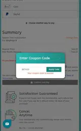 BETH20 coupon verification screenshot