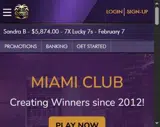 Miami Club Casino coupon verification screenshot