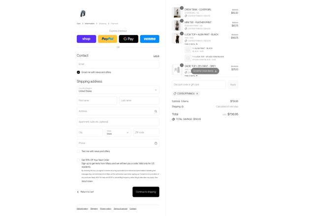 Miaou checkout page showing Miaou discount code box | Screenshot taken by SimplyCodes community member on Sep 8, 2025