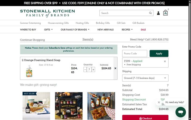 Michel Design Works checkout page showing Michel Design Works promo code box | Screenshot taken by SimplyCodes community member on Aug 22, 2025