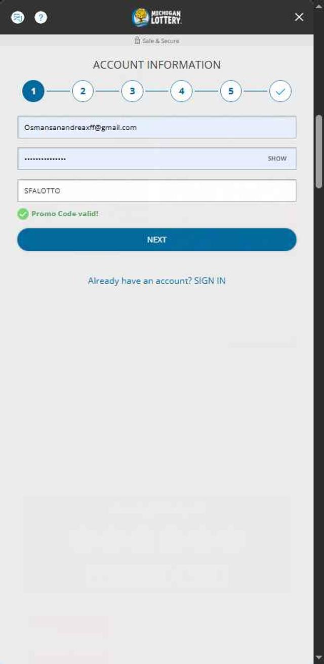 Michigan Lottery checkout page showing Michigan Lottery promo code box | Screenshot taken by SimplyCodes community member on Sep 6, 2025