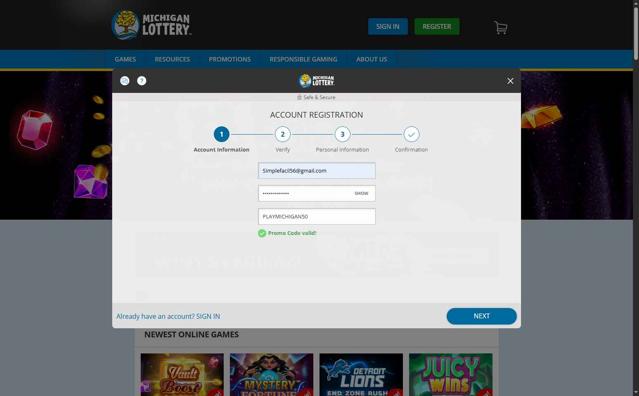 Michigan Lottery checkout page showing Michigan Lottery promo code box | Screenshot taken by SimplyCodes community member on Aug 31, 2025