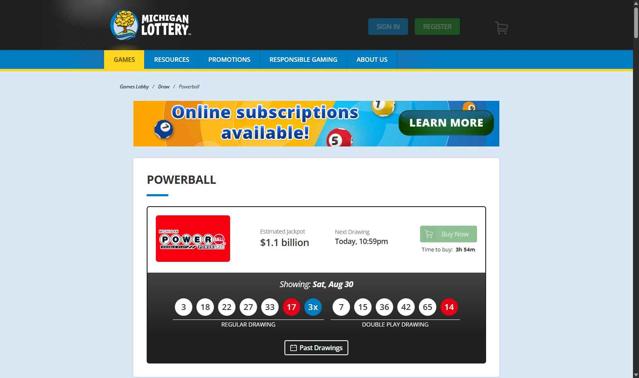 Michigan Lottery checkout page showing Michigan Lottery promo code box | Screenshot taken by SimplyCodes community member on Sep 1, 2025