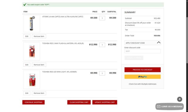 MicroBattery.com checkout page showing MicroBattery.com promo code box | Screenshot taken by SimplyCodes community member on Jul 29, 2025