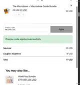 Microdosify coupon verification screenshot