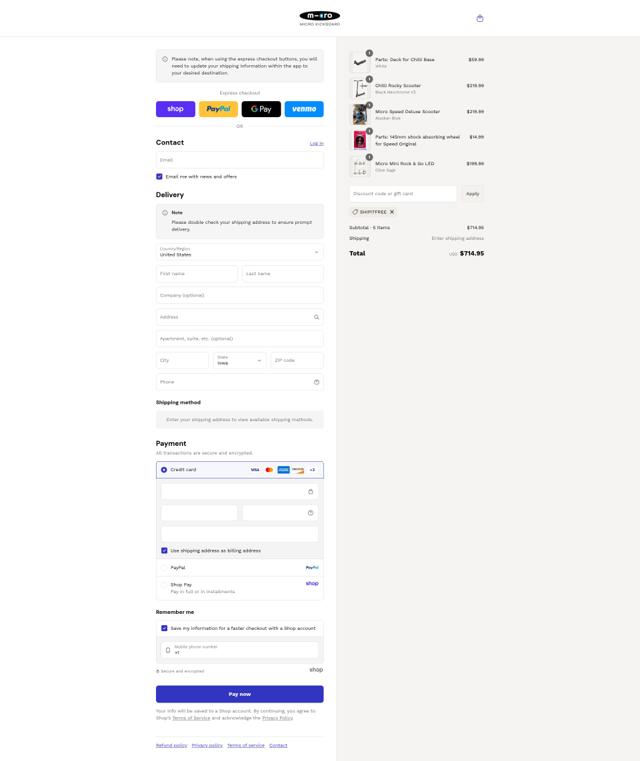Micro Kickboard checkout page showing Micro Kickboard promo code box | Screenshot taken by SimplyCodes community member on Sep 8, 2025