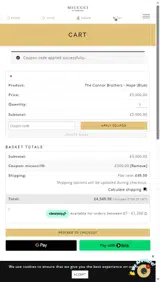 MICUCCI10 coupon verification screenshot