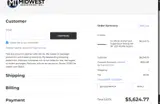 Midwest Industries Inc coupon verification screenshot