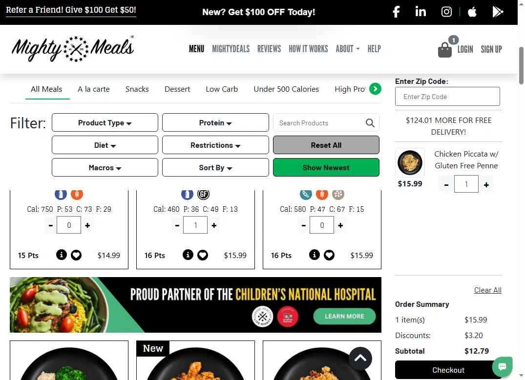MightyMeals checkout page showing MightyMeals discount code box | Screenshot taken by SimplyCodes community member on Dec 23, 2025