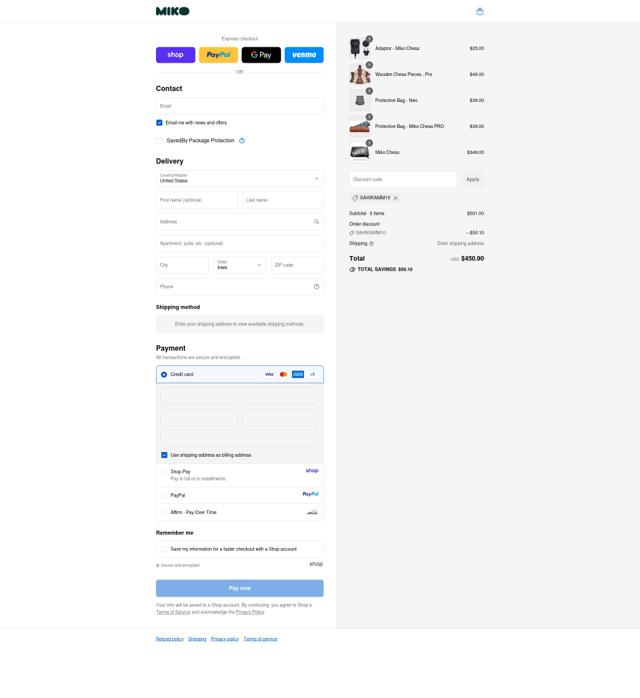 Miko 3 checkout page showing Miko 3 discount code box | Screenshot taken by SimplyCodes community member on Sep 16, 2025