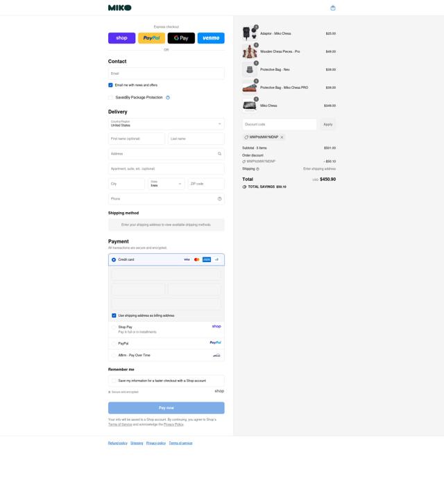 Miko 3 checkout page showing Miko 3 discount code box | Screenshot taken by SimplyCodes community member on Sep 16, 2025