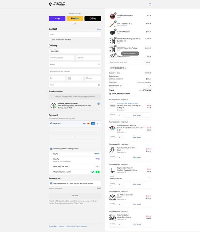 Mikologym checkout page showing Mikologym promo code box | Screenshot taken by SimplyCodes community member on Sep 12, 2025