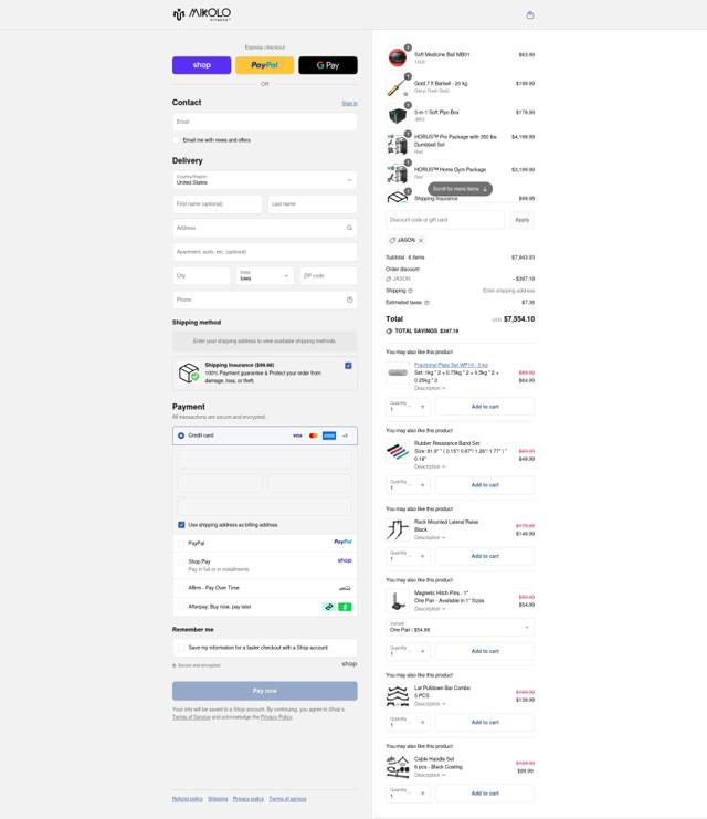 Mikologym checkout page showing Mikologym promo code box | Screenshot taken by SimplyCodes community member on Sep 12, 2025
