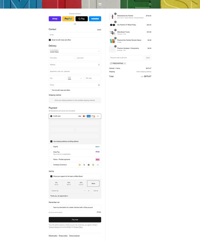 Miles Board checkout page showing Miles Board discount code box | Screenshot taken by SimplyCodes community member on Aug 29, 2025