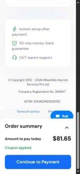 KRIPESH coupon verification screenshot