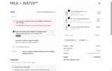 MILK & WATER coupon verification screenshot