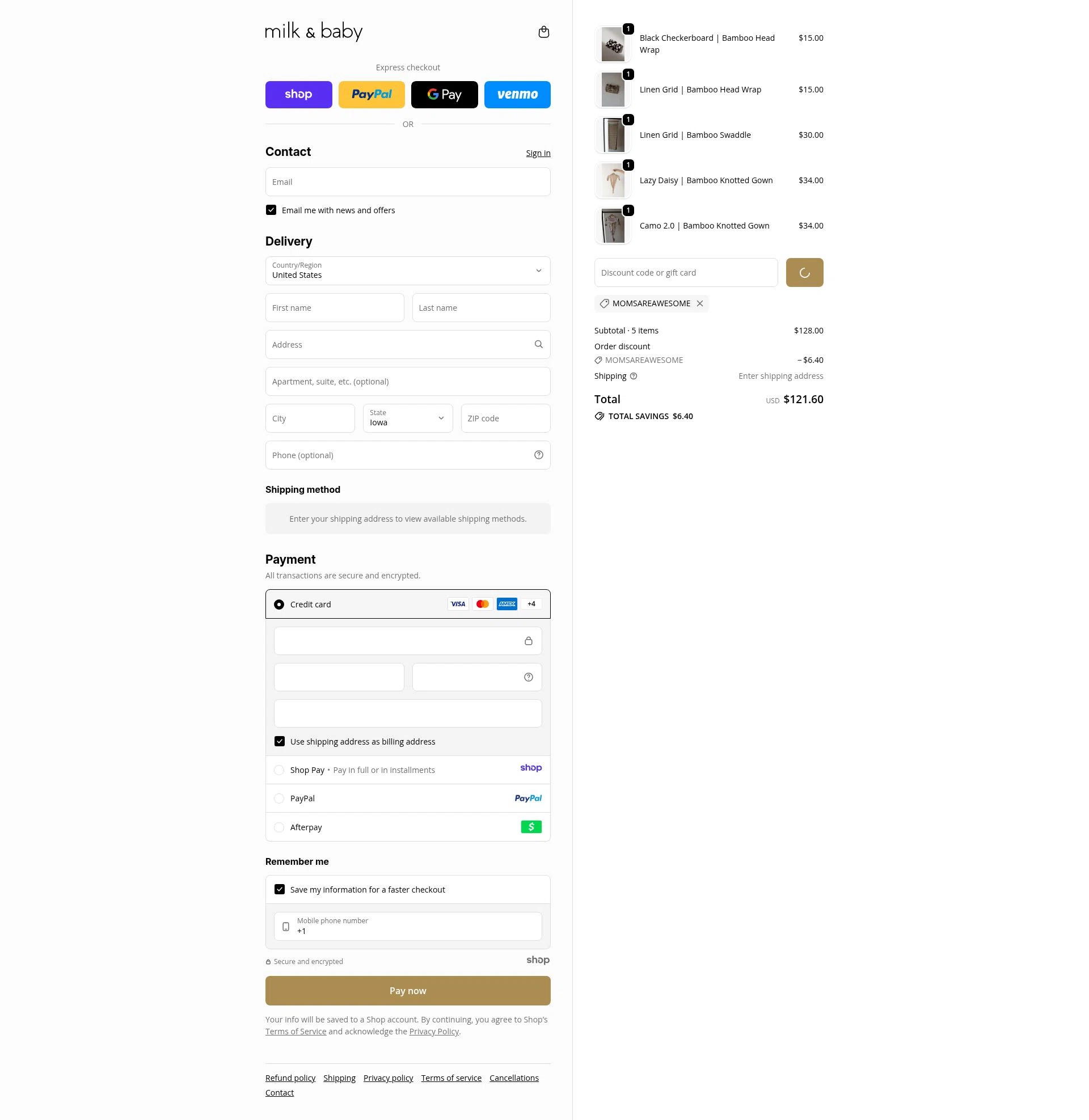 Milk & Baby checkout page showing Milk & Baby promo code box | Screenshot taken by SimplyCodes community member on Dec 31, 2025