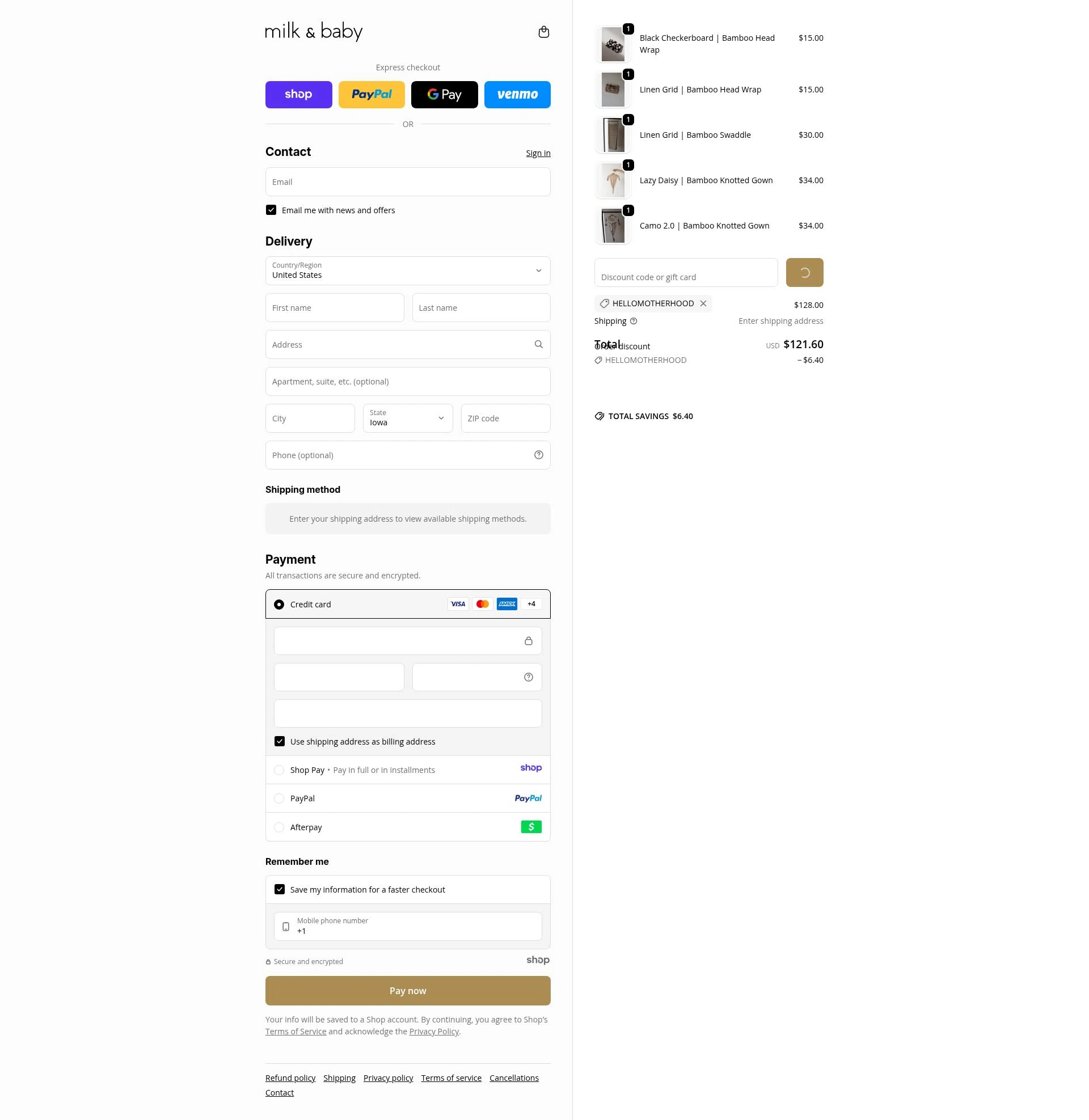 Milk & Baby checkout page showing Milk & Baby promo code box | Screenshot taken by SimplyCodes community member on Dec 26, 2025