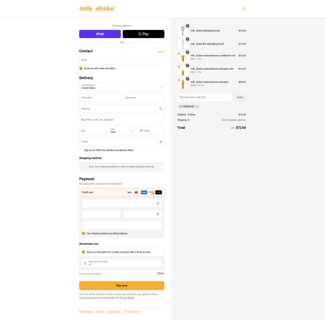 Milkshake USA checkout page showing Milkshake USA promo code box | Screenshot taken by SimplyCodes community member on Aug 30, 2025