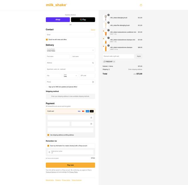 Milkshake USA checkout page showing Milkshake USA promo code box | Screenshot taken by SimplyCodes community member on Sep 11, 2025