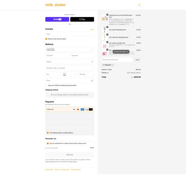 Milkshake USA checkout page showing Milkshake USA promo code box | Screenshot taken by SimplyCodes community member on Aug 12, 2025