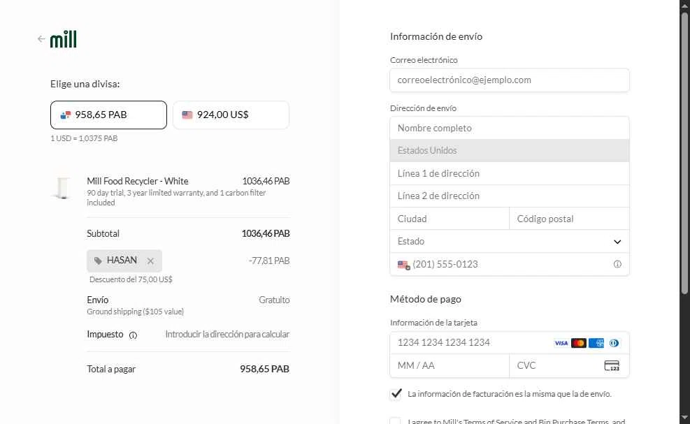 Mill checkout page showing Mill promo code box | Screenshot taken by SimplyCodes community member on Feb 6, 2026