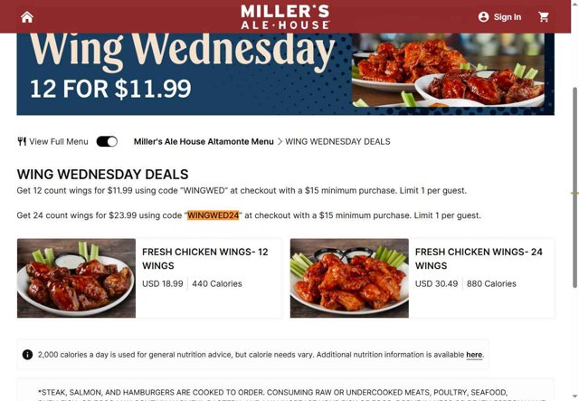 Miller's Ale House Promo Codes - 10% Off Jul 2025