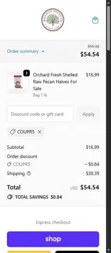 COUPR5 coupon verification screenshot
