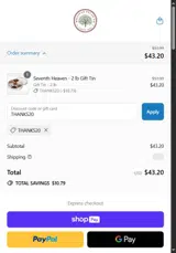 THANKS20 coupon verification screenshot