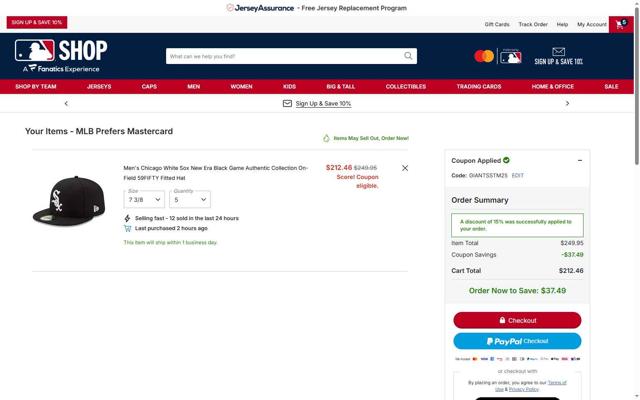 Milwaukee Brewers checkout page showing Milwaukee Brewers coupon code box | Screenshot taken by SimplyCodes community member on Oct 3, 2025