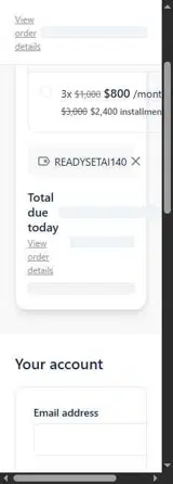 READYSETAI140 coupon verification screenshot