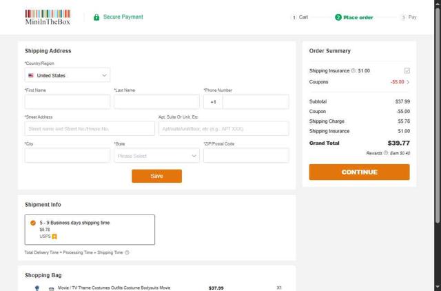 MiniInTheBox checkout page showing MiniInTheBox discount code box | Screenshot taken by SimplyCodes community member on Jul 1, 2025