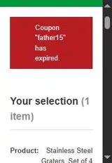 father15 coupon verification screenshot