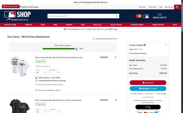 Minnesota Twins checkout page showing Minnesota Twins promo code box | Screenshot taken by SimplyCodes community member on Sep 11, 2025