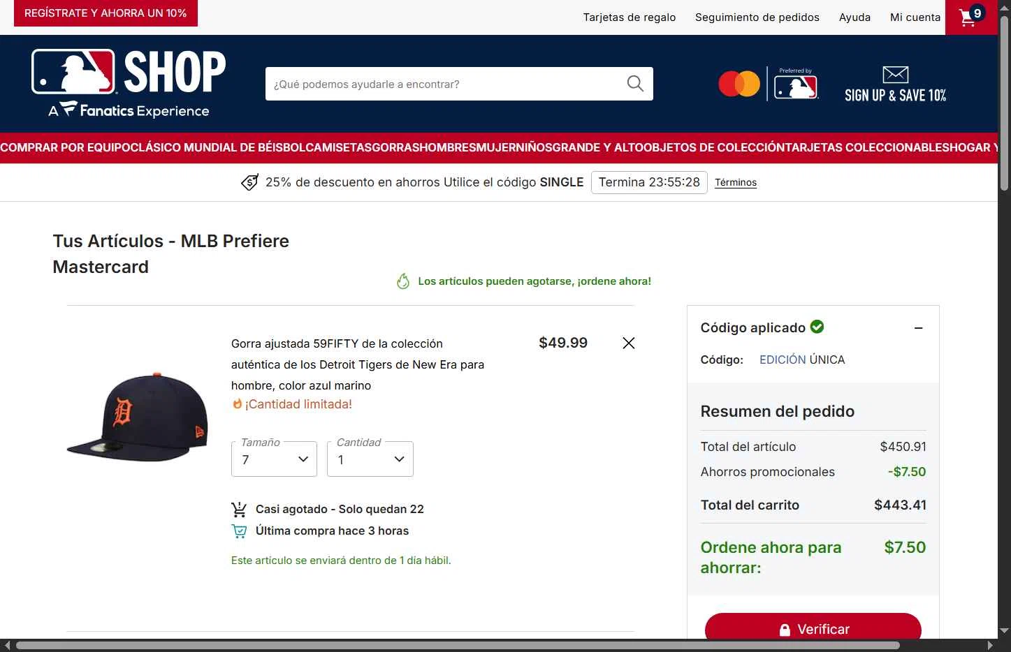 Minnesota Twins checkout page showing Minnesota Twins promo code box | Screenshot taken by SimplyCodes community member on Feb 21, 2026