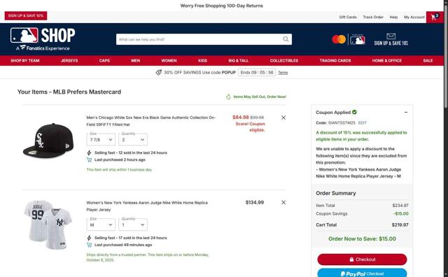 Minnesota Twins checkout page showing Minnesota Twins promo code box | Screenshot taken by SimplyCodes community member on Oct 3, 2025