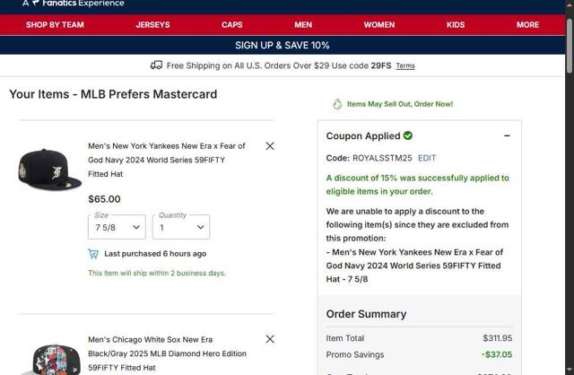Minnesota Twins checkout page showing Minnesota Twins promo code box | Screenshot taken by SimplyCodes community member on Sep 7, 2025