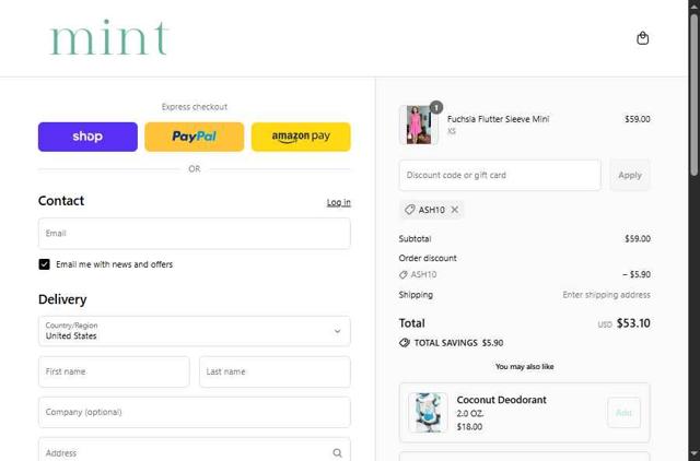 Mint checkout page showing Mint promo code box | Screenshot taken by SimplyCodes community member on Sep 4, 2025