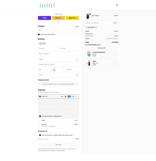 Mint checkout page showing Mint promo code box | Screenshot taken by SimplyCodes community member on Sep 4, 2025