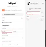 Mi-Pod coupon verification screenshot