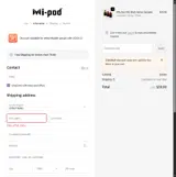 Mi-Pod coupon verification screenshot