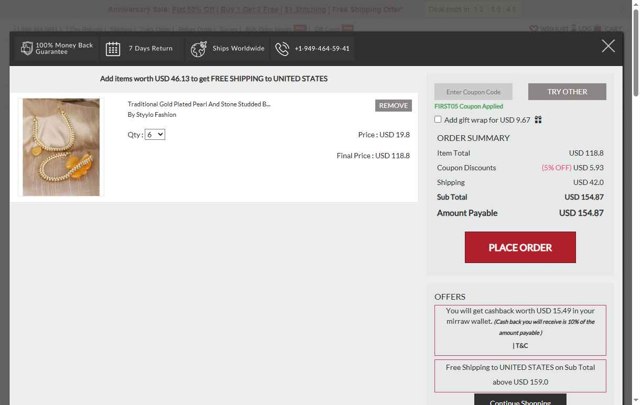 Mirraw checkout page showing Mirraw coupon code box | Screenshot taken by SimplyCodes community member on Jul 11, 2025