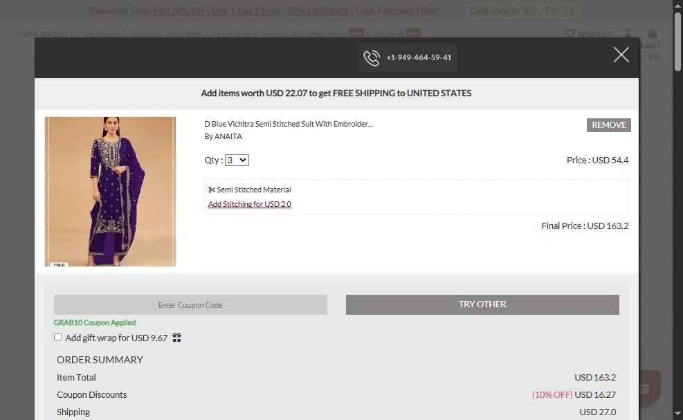 Mirraw checkout page showing Mirraw coupon code box | Screenshot taken by SimplyCodes community member on Feb 20, 2026