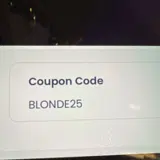 BLONDE25 coupon verification screenshot
