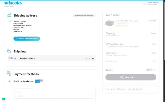 Miscota checkout page showing Miscota promo code box | Screenshot taken by SimplyCodes community member on Jul 25, 2025