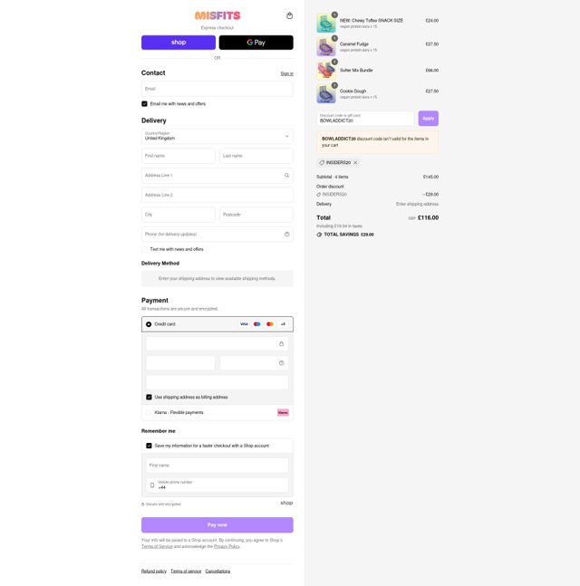 Misfits Health checkout page showing Misfits Health promo code box | Screenshot taken by SimplyCodes community member on Sep 9, 2025