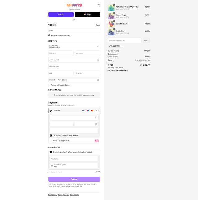 Misfits Health checkout page showing Misfits Health promo code box | Screenshot taken by SimplyCodes community member on Sep 9, 2025