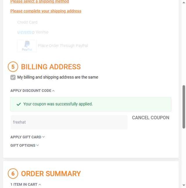 Mishimoto checkout page showing Mishimoto discount code box | Screenshot taken by SimplyCodes community member on May 16, 2025